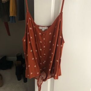 Tie front tank top
